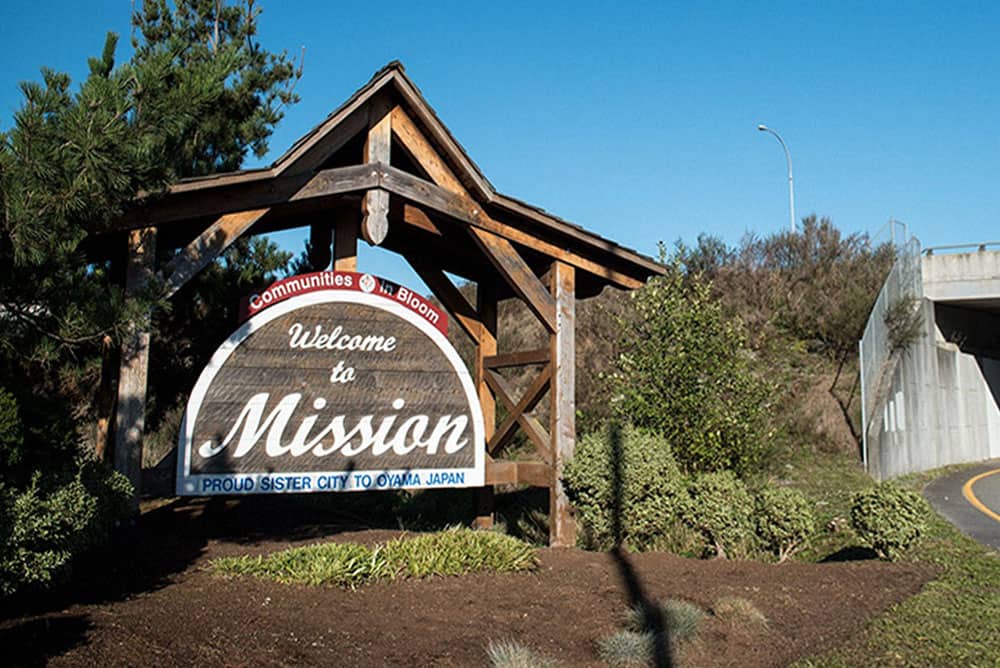 Mission city welcome sign